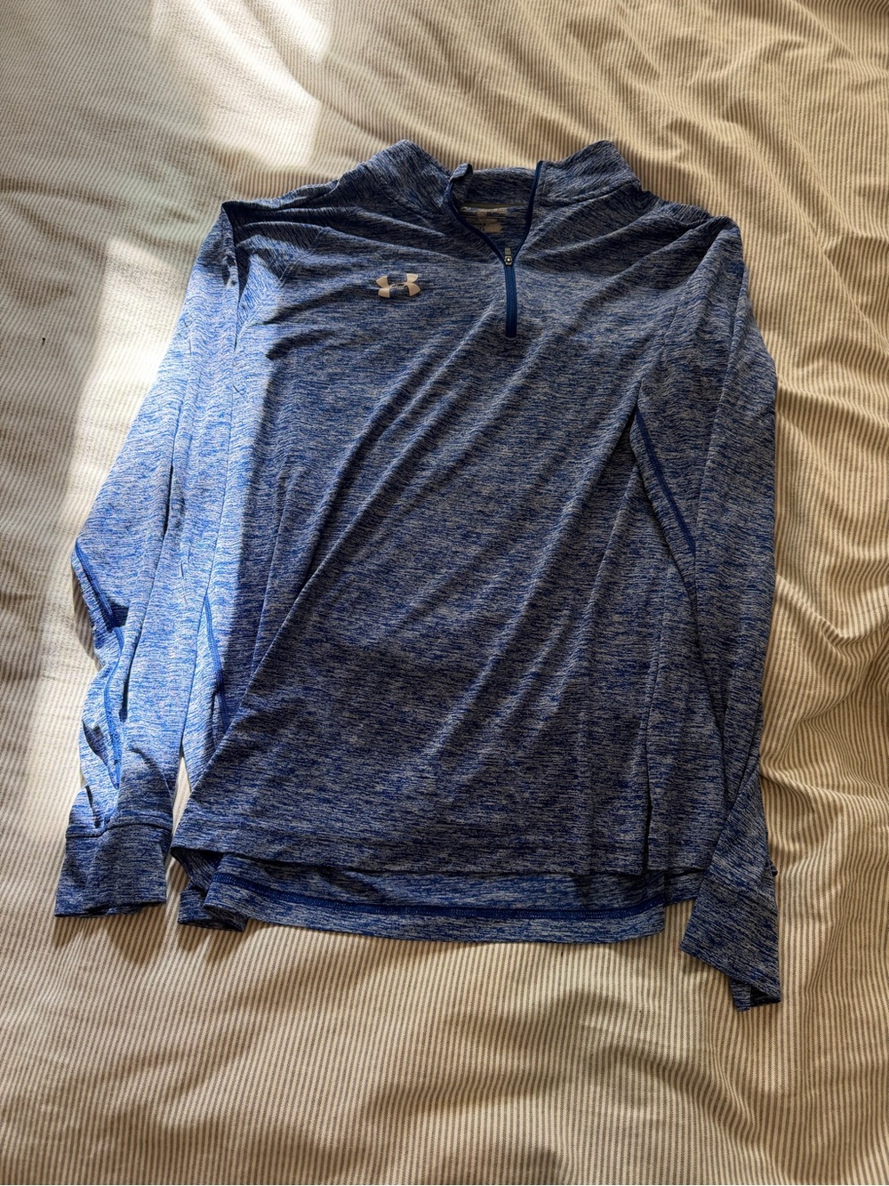 Under Armour Blue Heathered Quarter-Zip Long Sleeve Shirt
